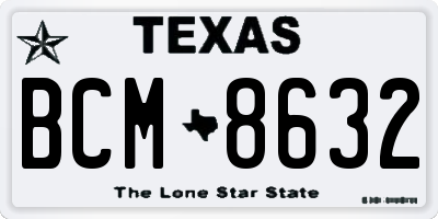 TX license plate BCM8632