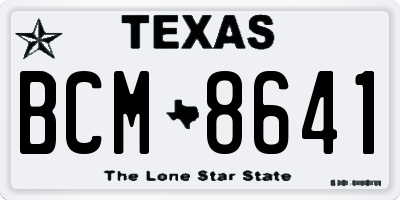TX license plate BCM8641