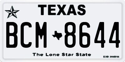 TX license plate BCM8644
