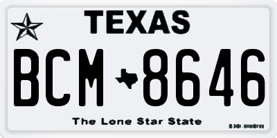 TX license plate BCM8646