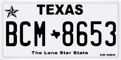 TX license plate BCM8653