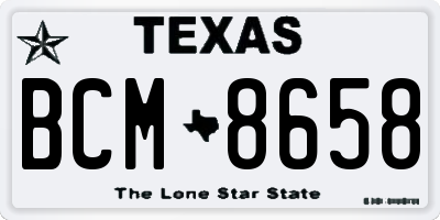TX license plate BCM8658