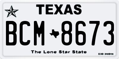 TX license plate BCM8673