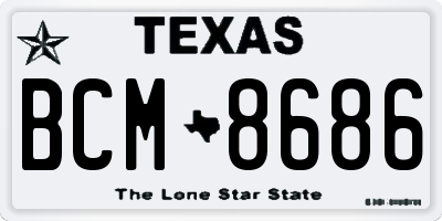 TX license plate BCM8686