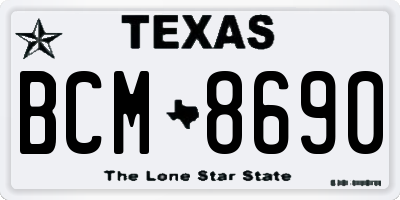 TX license plate BCM8690