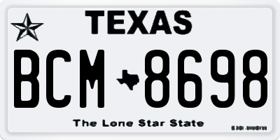 TX license plate BCM8698