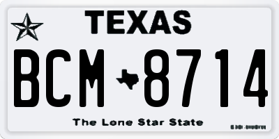 TX license plate BCM8714
