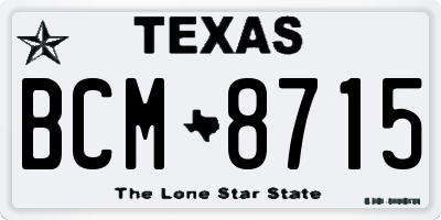 TX license plate BCM8715