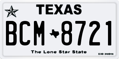TX license plate BCM8721