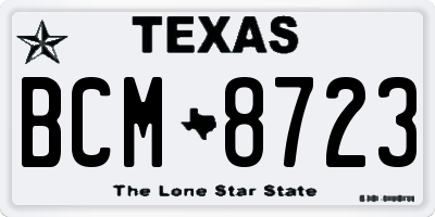 TX license plate BCM8723
