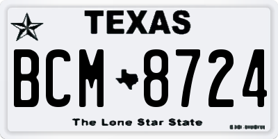 TX license plate BCM8724