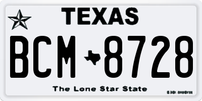 TX license plate BCM8728