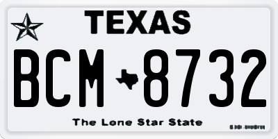 TX license plate BCM8732