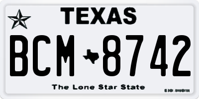 TX license plate BCM8742