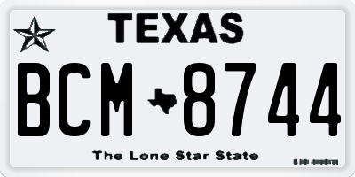 TX license plate BCM8744