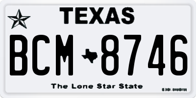 TX license plate BCM8746