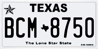 TX license plate BCM8750