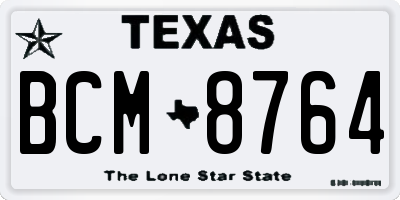 TX license plate BCM8764