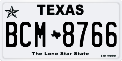 TX license plate BCM8766