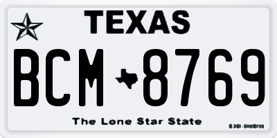 TX license plate BCM8769