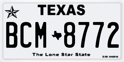 TX license plate BCM8772