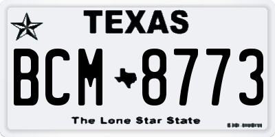 TX license plate BCM8773