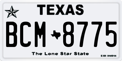 TX license plate BCM8775