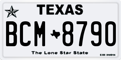 TX license plate BCM8790