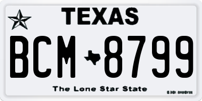 TX license plate BCM8799