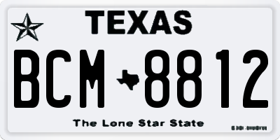 TX license plate BCM8812