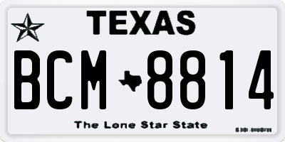 TX license plate BCM8814