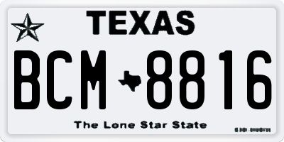 TX license plate BCM8816