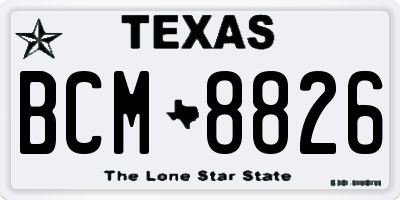 TX license plate BCM8826