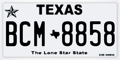 TX license plate BCM8858