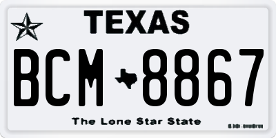 TX license plate BCM8867