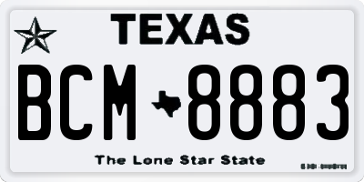 TX license plate BCM8883