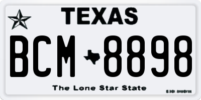 TX license plate BCM8898