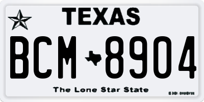 TX license plate BCM8904