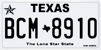 TX license plate BCM8910
