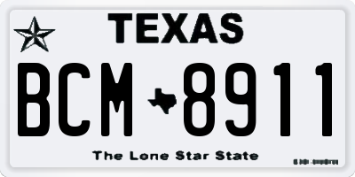 TX license plate BCM8911