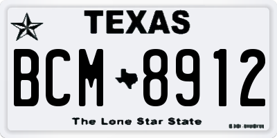TX license plate BCM8912