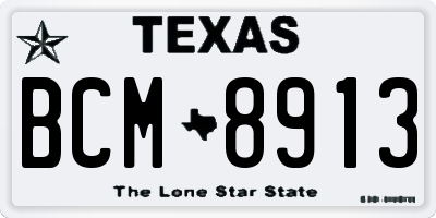 TX license plate BCM8913