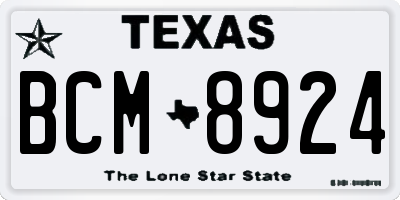 TX license plate BCM8924