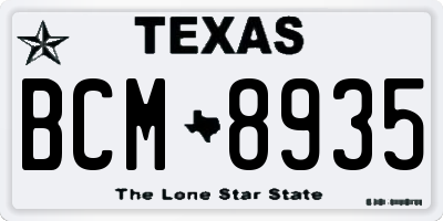 TX license plate BCM8935