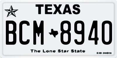 TX license plate BCM8940