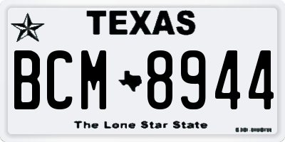TX license plate BCM8944