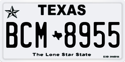 TX license plate BCM8955