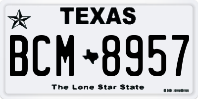 TX license plate BCM8957