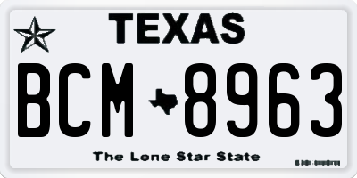 TX license plate BCM8963