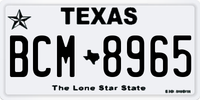 TX license plate BCM8965